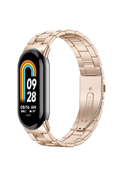 XGSM Brățară din oțel pentru Xiaomi Smart Band 10 / 9 / 8, Roz-auriu