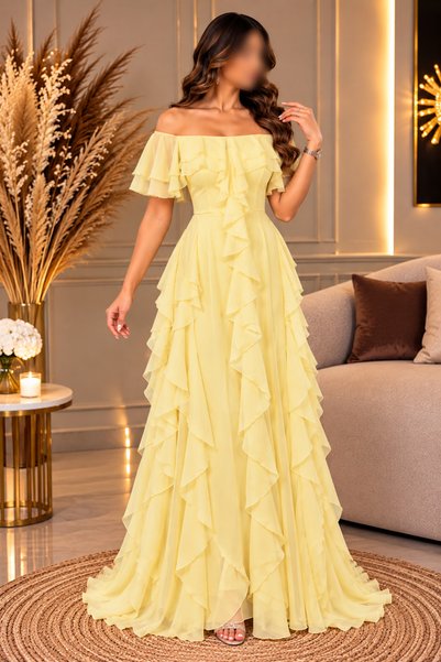LATENA Women's Chiffon Layered Dress