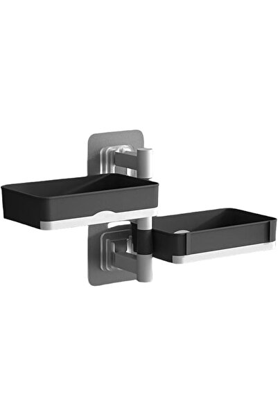 Arabest Double Layer Grey Soap Dish,Drill-Free Suction Cup Soap Holder,Wall-M...