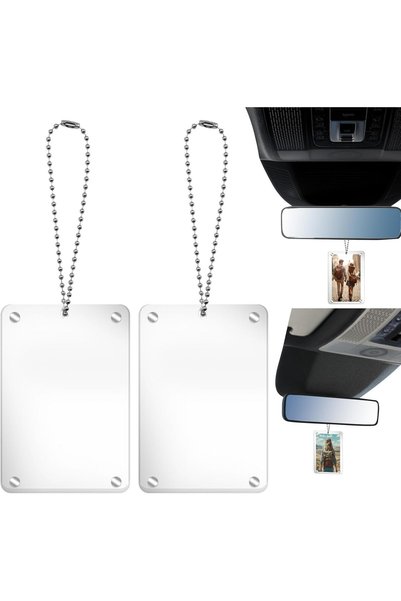 Arabest Car Rear View Mirror Magnetic Photo Holder,2-Pack Transparent Picture...