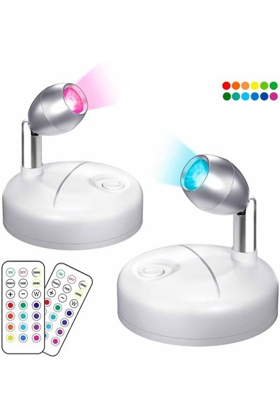 Arabest Wireless Indoor LED Spotlights with Remote Control,13 Color RGB Rotat...