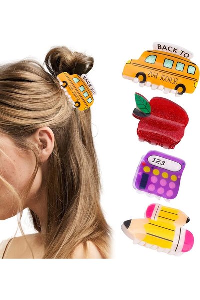 Arabest Hair Claw Clips,4 Pcs Teacher Themed Non-Slip Hair Accessories,School...