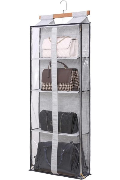 Arabest Over The Door Hanging Storage Organizer,4 Pockets Clear Closet Purse ...