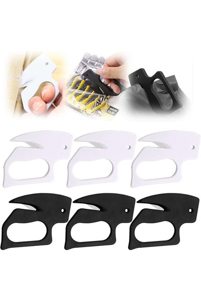 Arabest 6-Piece Black Letter Opener Set,Concealed Stainless Steel Cutter for ...