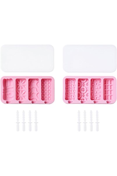 Arabest Silicone Ice Cream Molds with Reusable Sticks,4-Cavity DIY Molds with...