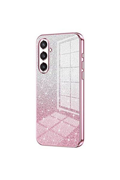 OEM Θήκη Σιλικόνης TPU Electroplating με γκλίτερ για Samsung Galaxy S23 FE - Ροζ
