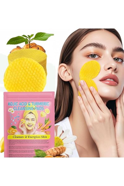 SWIUKPHE 40Pcs Turmeric Kojic Acid Brightening Facial Pads, Exfoliating Clean...