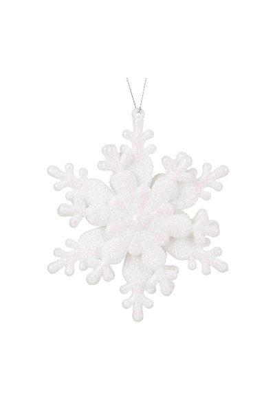 OEM Ornament Brad de Crăciun 3D Fulg de Zăpadă cu Glitter Alb Holografic 10 c...
