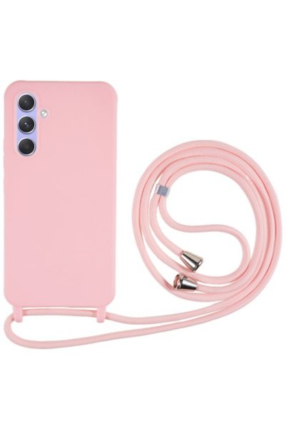 OEM Θήκη Σιλικόνης TPU με Κορδόνι Λαιμού για Samsung Galaxy A35 5G - Ροζ