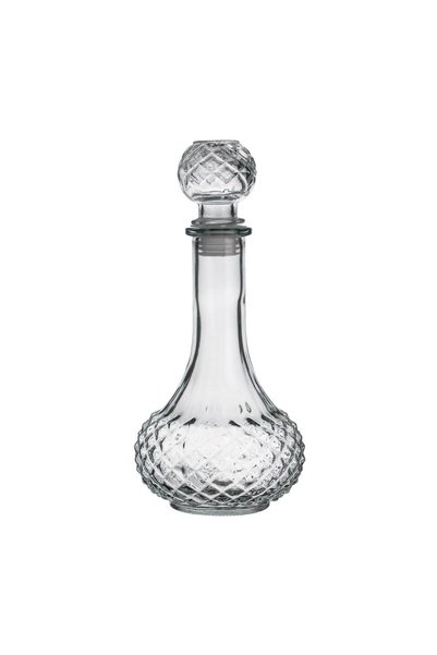 OEM Sticlă transparentă pentru lichior, model reliefat romburi și dop, 500 ml