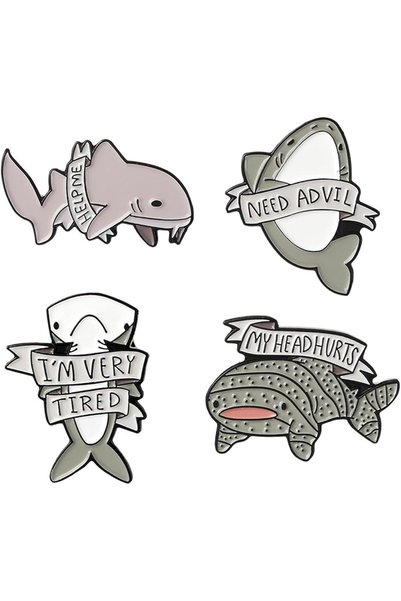 Arabest 4 Pcs Cute Marine Animal Enamel Pins,Cartoon Brooch Pins for Clothing...
