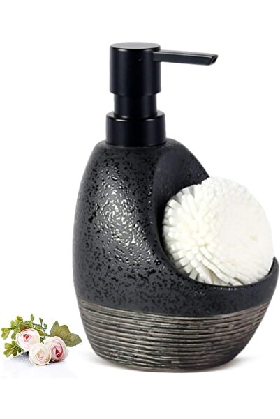 Arabest Ceramic Soap Dispenser with Sponge Holder,2-in-1 Kitchen Sink Organiz...