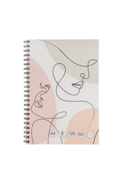 OEM Caiet A4 matematică model Abstract cu 4 Subiecte și spirală, 128 file