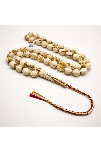 Generic Brand Kahrman Massal Amber Rosary Beads – 51 Pieces, 13–15.5mm Oval, 87g