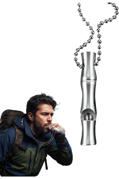 Yelajoy Stainless Steel Survival Whistle with Lanyard for Camping Hiking