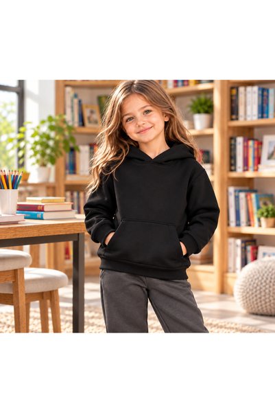 DAXİS Sportwear Company سويت شيرت بقلنسوة وجيوب كبيرة للأطفال من الجنس الأنثوي