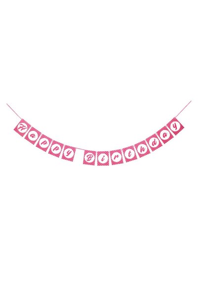 OEM Banner de Petrecere Roz Fucsia Happy Birthday 14x213 cm