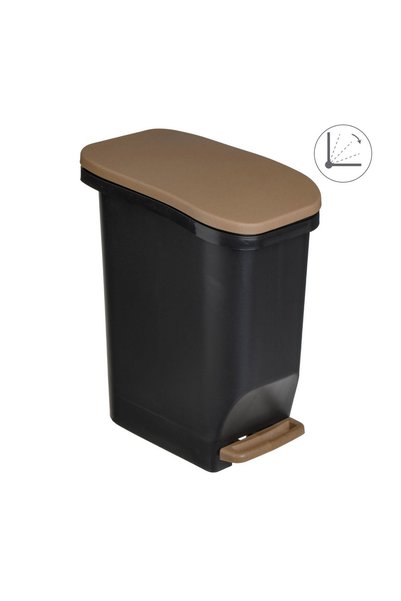 OEM Coș din Plastic pentru Baie Paralelogram Negru Mat cu Capac 7 L – Design ...