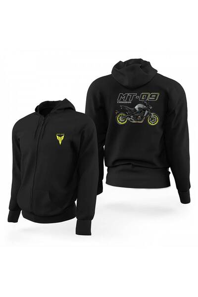 CrowsGate Yamaha Mt 09 Neon Logo Black Zippered Limited Edition Hooded Sweats...