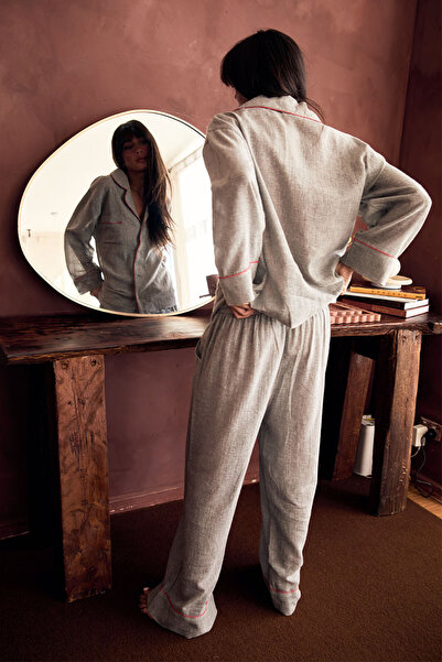 İKİKIZ Burgundy Striped Trousers