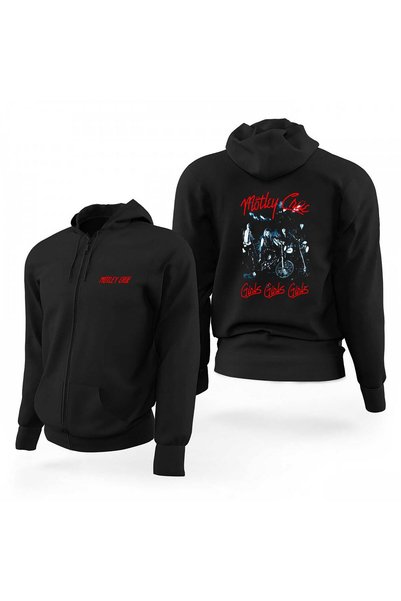 CrowsGate Φούτερ με κουκούλα Mötley Crüe Girls Black Zippered Limited Edition