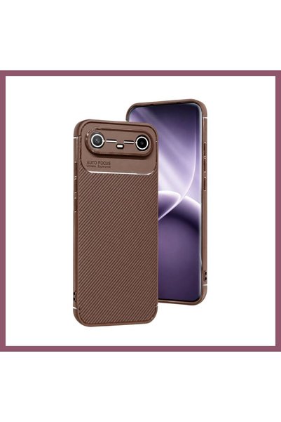 Generic Brand Tecno Spark Slim 5g Auto Focus Carbon Cover - Brown Ind0320