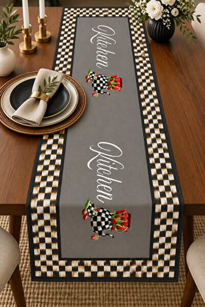Vagonik Stylish Runner with Kitchen Lettering 40X140 cm