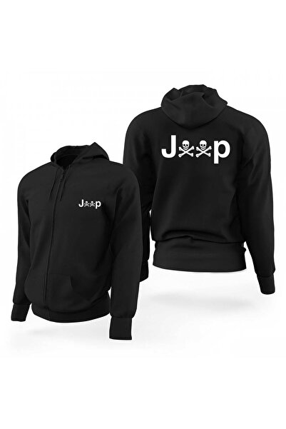 CrowsGate Jeep Skeleton Black Zippered Limited Edition Hooded Sweatshirt