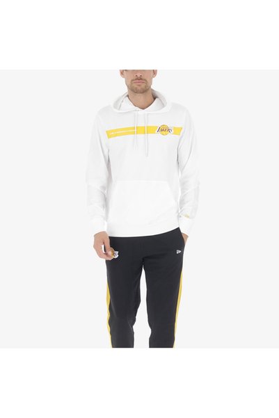 NEW ERA Pulover cu glugă cu logo echipă NBA, LOSLAK, alb