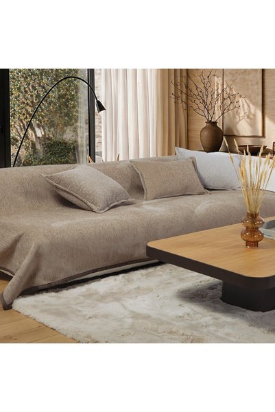 Nef Nef Homeware Nef-Nef Homeware Ριχτάρι Καναπέ Δύο Θέσεων, Μπεζ Τανγκέρ & Α...