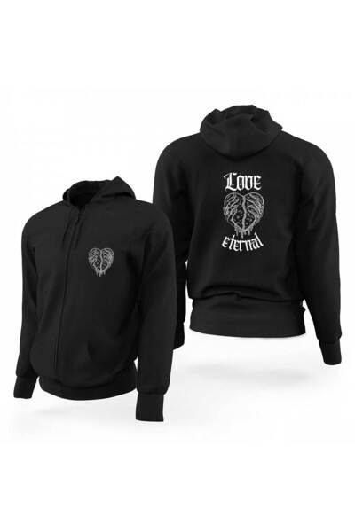 CrowsGate Gothic Love Black Zippered Limited Edition Hooded Sweatshirt
