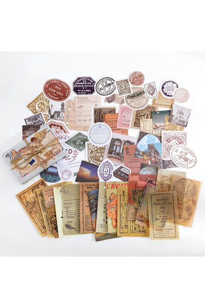 Choice h Yoofun 60pcs/pack Multi-Material Sticker Pack Vintage Mushroom Plant...