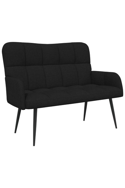 vidaxl Canapea cu 2 locuri Negru 115 x 61 x 87 cm Țesătură