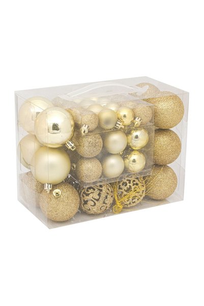 OEM Set Globuri pentru Brad de Crăciun Aurii, Value Pack, 3-4-6 cm
