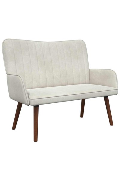 vidaxl Canapea cu 2 locuri Crem 115 x 61 x 87 cm Catifea