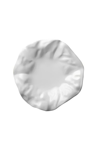 Generic Brand Κεραμικό πιάτο ακανόνιστου σχήματος, λευκό, 20 εκ. (8 ίντσες)