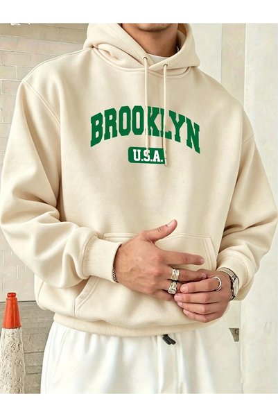 Vordevia Brooklyn Printed Cotton 3 Thread Threaded Oversize Sweatshirt