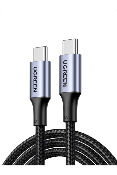 Ugreen كابل USB-C بقوة 100 واط، طول 1 متر، كابل شحن مجدول من USB-C إلى USB-C ...