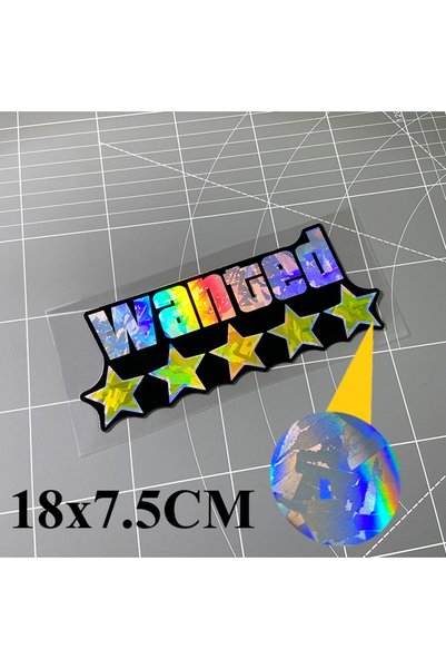 Choice HT-Wanted 1PC Five Stars Wanted Motorcycle Stickers Waterproof for DIY...