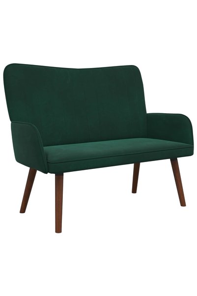 vidaxl Canapea cu 2 locuri Verde închis 115 x 61 x 87 cm Catifea