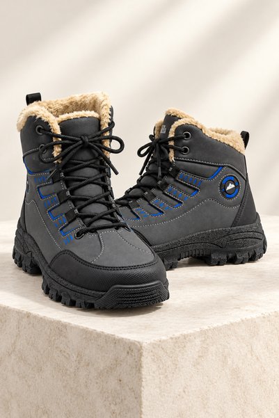 MYSİA Çocuk Bot Kürklü İç Astarlı Kalın Tabanlı Kışlık Outdoor Bot