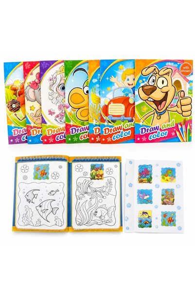 Reduceri Engros Coloring Books 12/ Top Bottom Set with Stickers A4, 28x21cm D...