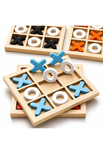 Reduceri Engros Wooden X and O Board Game 14x14cm, Different Colors