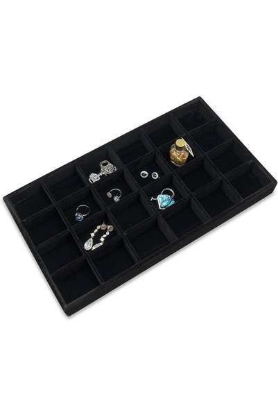 Generic Brand Stackable Jewelry Tray and Organizer Box with 24 Compartments, ...