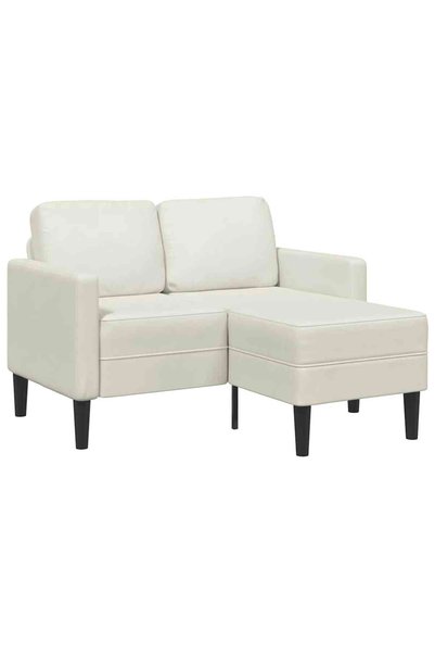 vidaxl Canapea cu 2 locuri cu șezlong în formă L crem 125 cm catifea