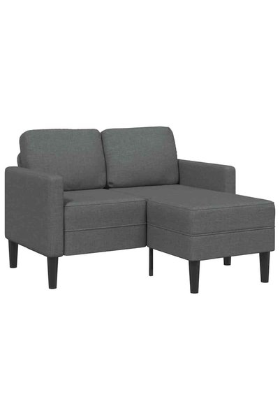 vidaxl Canapea cu 2 locuri și șezlong în formă de L, gri închis, 125 cm, mate...