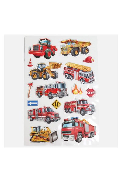 OEM Autocolante 3D Vehicule de Construcții & Pompieri – Set Decorativ