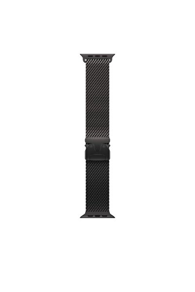 Apple Curea Milanese Loop din titan negru de 49mm pentru ceas, mărime medie