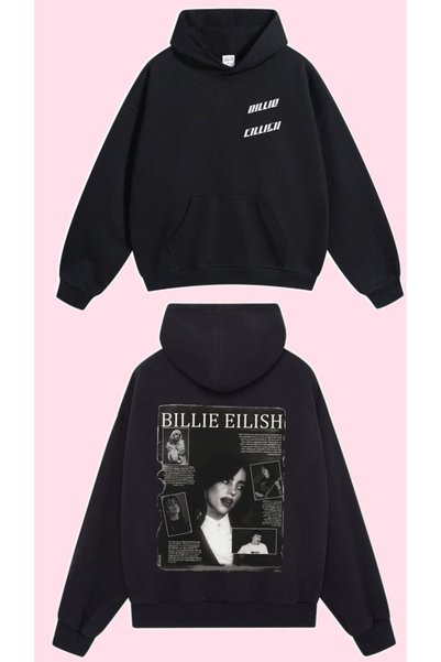 Vordevia Billie Eilish Printed Cotton 3 Thread Threaded Oversize Sweatshirt