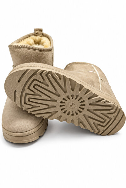 MYSİA yuvo içi Kürklü kahverengi Süet kışlık kalın Taban Kadın Bot